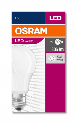 OSRAM 8.5W=60W E27 LED AMPUL KUTULU*10=K