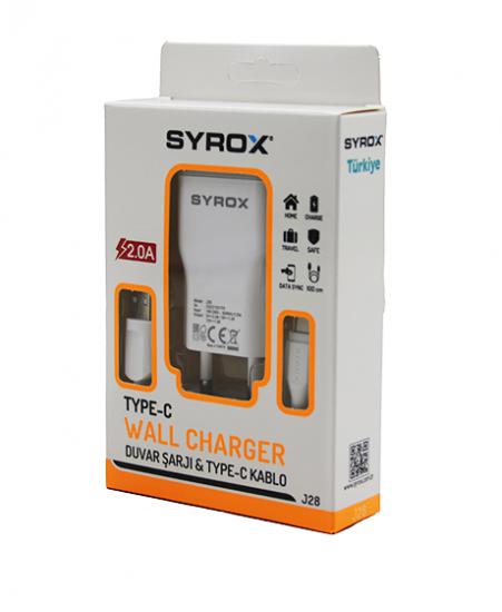 SYROX J28 ( TYPE-C ) USB ( SET ) 2.0A WALL CHARGER EV ŞARJ ALETİ*200