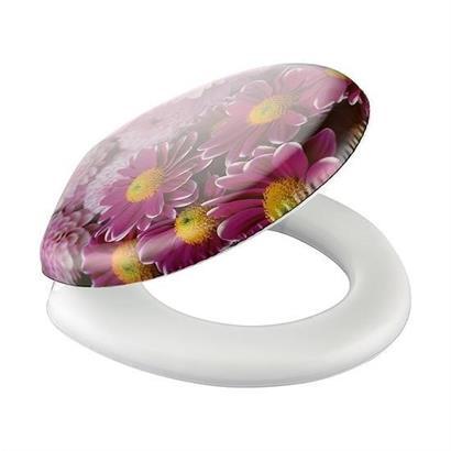 BUFFER® Çiçekli Tuvalet Kapağı Süngerli Ekstra Yumuşak Wc Klozet Kapağı
