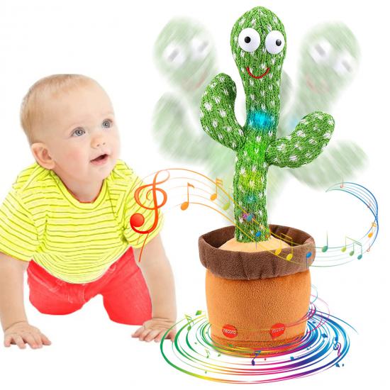 Dans Eden Kaktüs Müzikli Işıklı Saksı Peluş Oyuncak Cactus