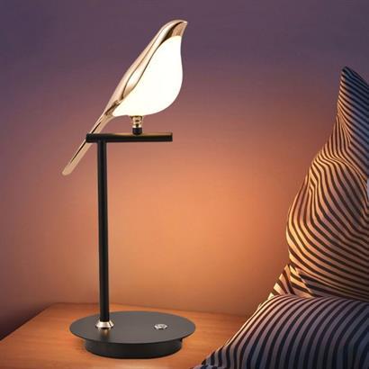 BUFFER® Saksağan Kuş Modeli Tekli Dokunmatik Aydınlatma Masa Üstü Gece Lambası Göz Korumalı Abajur