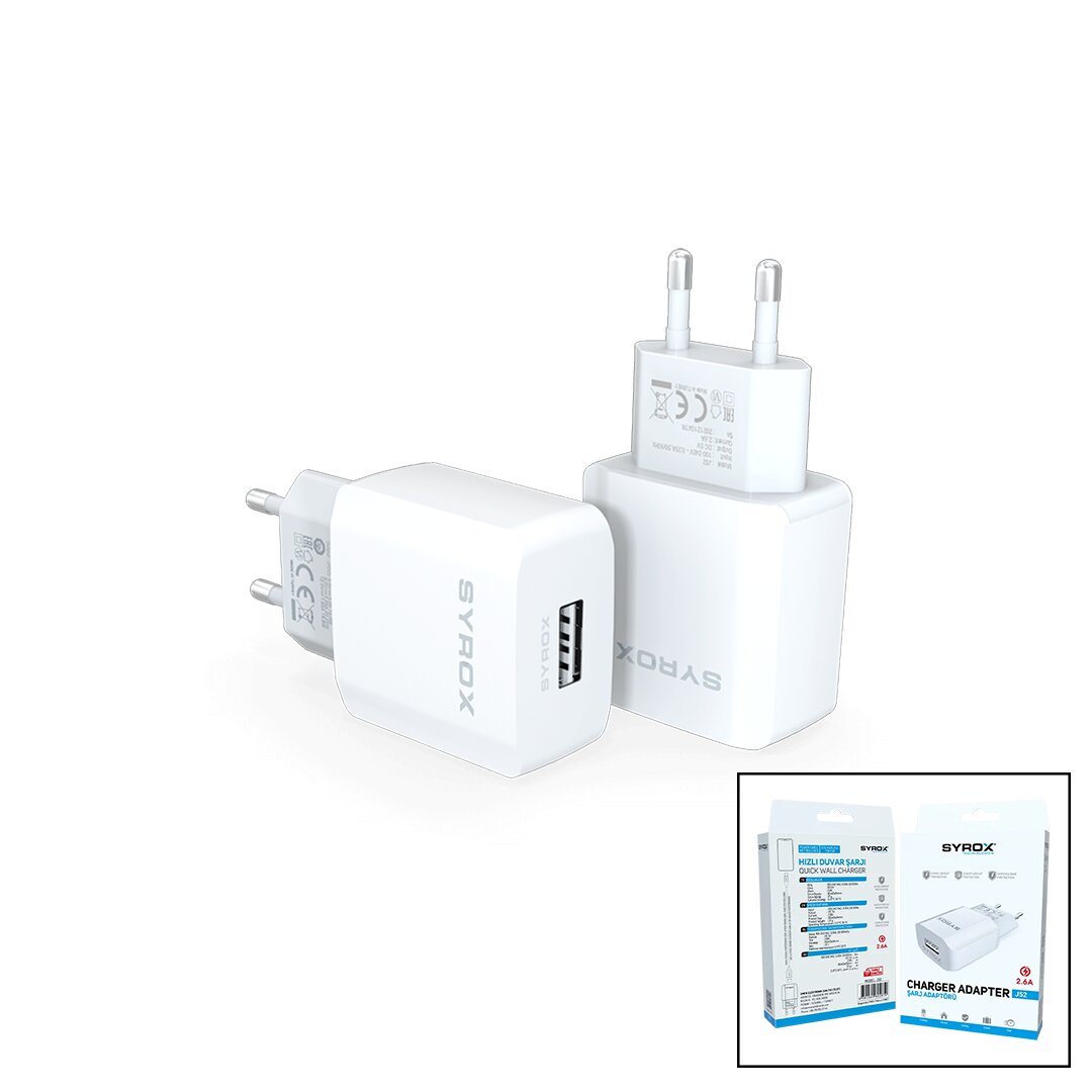 SYROX%20J52%20CHARGE%20ADAPTER%20(%20USB%20&%20BAŞLIK%20)%20(%20HIZLI%20)%20EV%20ŞARJ%20ADAPTÖR%20(%202.6A%20)*20