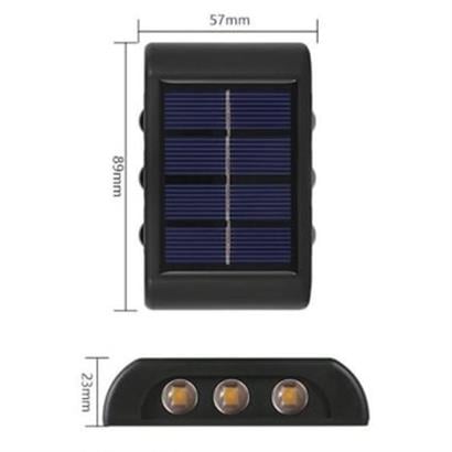 BUFFER®%206%20Ledli%20Solar%20Güneş%20Enerjili%20Aplik%20Led,%20Dekoratif%20Duvar%20Monteli%20Gün%20Işığı%20Led