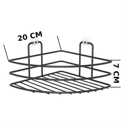 BUFFER®%20Kendiliğinden%20Yapışkanlı%20Montaj%20Gerektirmeyen%20Tek%20Katlı%20Banyo%20Askı%20Köşe%20Şampuanlık%20Siyah