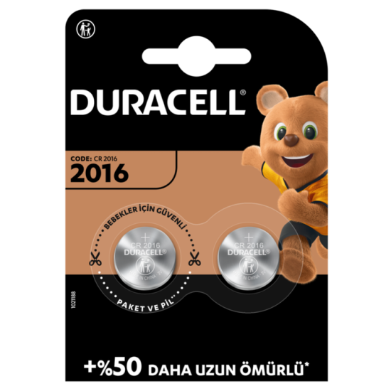 Duracell Cr2016 Lithium 3V Pil 2’li