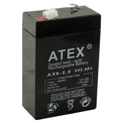 ATEX AX6-2.8 ( İNCE ) AKÜ 6V 2.8AH AMPER*20