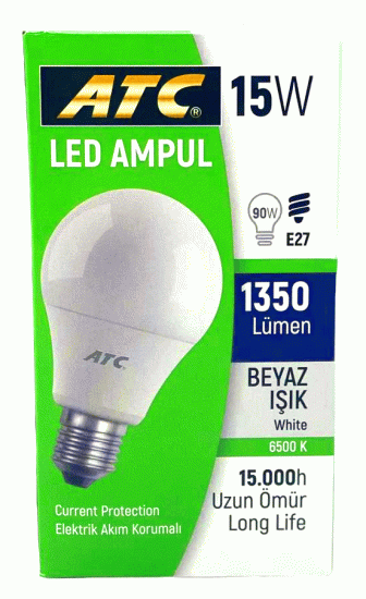ATC LW-15W=90W E27 LED BEYAZ AMPUL*10X10