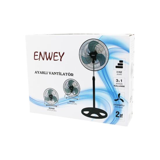 ENWEY VG-301 ( 18’’ İNÇ ) ( SANAYİ ) VANTİLATÖR ( 3İN1: AYAKLI & M.ÜSTÜ & DUVAR ) ( METAL KAFES & KANAT 3 ) (80W )*1