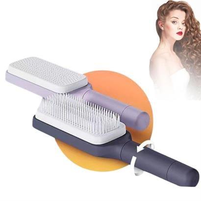 BUFFER® Kendini Temizleyen  Elektriklenmeyi Önleyen Statik Masaj Etkili Saç Fırçası Tarak