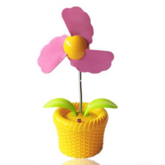 BUFFER® Işıklı Çiçekli Fan Pilli USBli Saksı Çiçek Tasarımlı Aparat