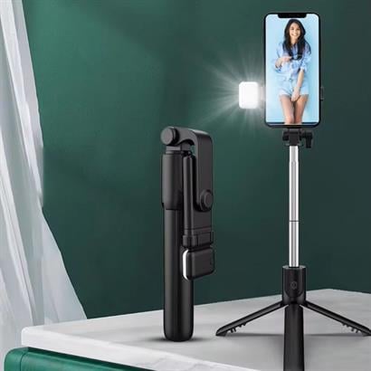 BUFFER®%20Kendiliğinden%20LED%20Işıklı%20Kumandalı%20Uzayabilen%20Selfie%20Çubuğu,Masa%20Üstü%20Tripod