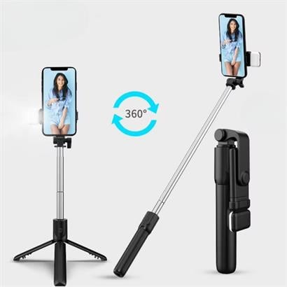 BUFFER®%20Kendiliğinden%20LED%20Işıklı%20Kumandalı%20Uzayabilen%20Selfie%20Çubuğu,Masa%20Üstü%20Tripod